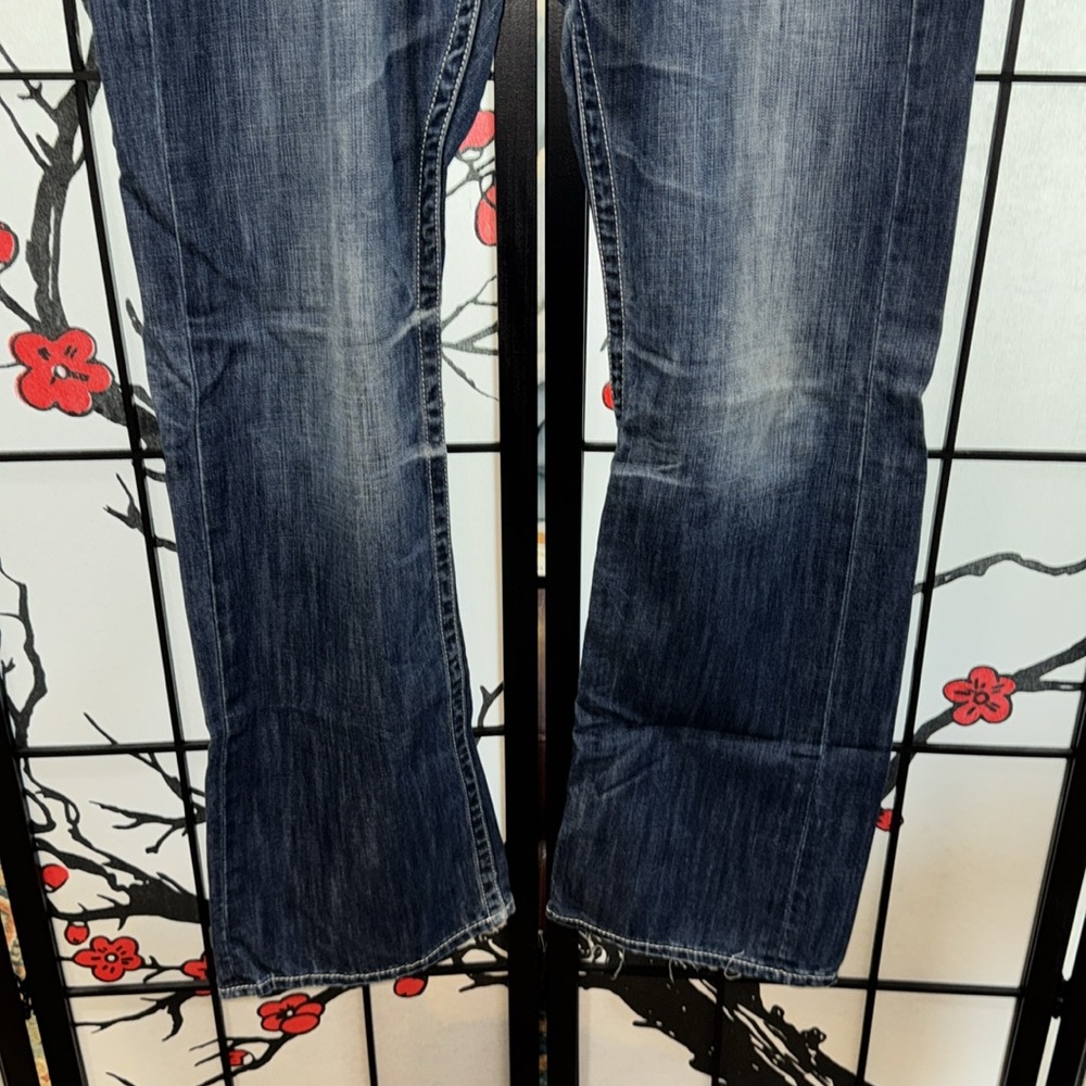 Buckle Salvage Supply 33x32  Mens Distressed Flare Leg Denim Jeans - Picture 4 of 14